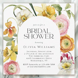 Spring Garden Bright Floral Bridal Shower Kaart