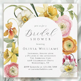 Spring Garden Bright Floral Bridal Shower Kaart