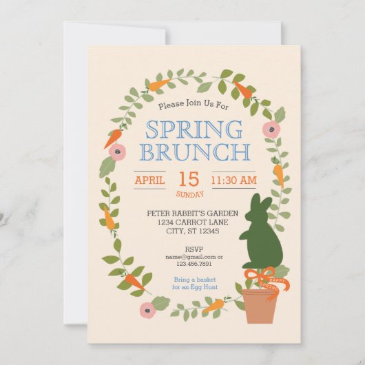 Spring Garden Brunch Uitnodiging (Voorkant)