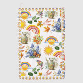 Spring Garden Butterfly Rainbow Sunshine groen Golfhanddoek (Voorkant)
