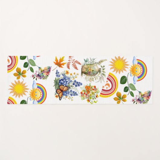 Spring Garden Butterfly Rainbow Sunshine groen Yogamat (Voorkant (horizontaal))