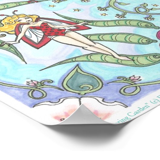 Spring Garden Fairy Bug Fantasy Art Mandala Poster (Hoek)