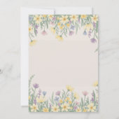 Spring Garden Floral Cross Baptism Invitation Kaart (Achterkant)