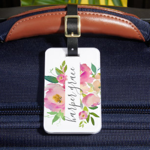 Spring Garden Floral gepersonaliseerd Bagagelabel