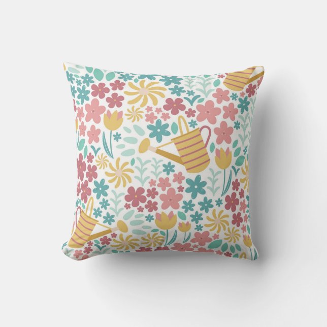 Spring Garden Floral Pattern Kussen (Voorkant)