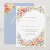 Spring Garden Floral Wedding Invitation (Devant / Derrière)