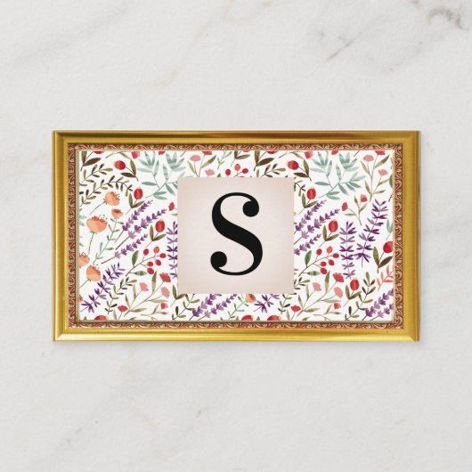 Spring Garden Flower Pattern | ANTIEK LIJST Visitekaartje (Voorkant)