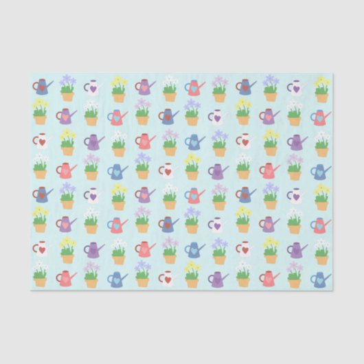 Spring Garden Flowers and Planten Pattern Tissuepapier (Voorkant)