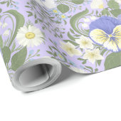 Spring Garden flowers on lavender Cadeaupapier (Rol Hoek)