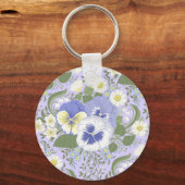 Spring Garden flowers on lavender Sleutelhanger (Voorkant)