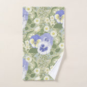Spring Garden flowers on sage (Serviette à main)