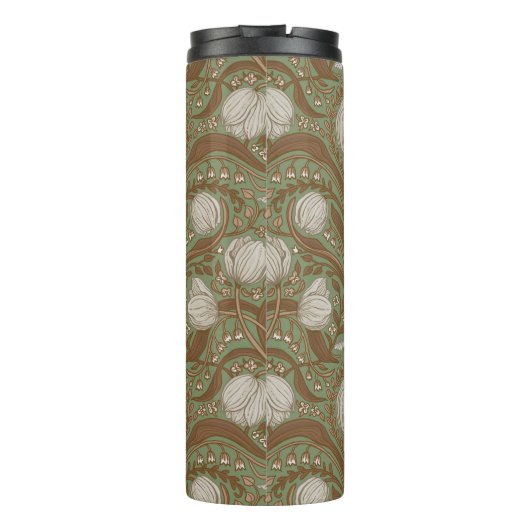 Spring Garden flowers on sage Thermosbeker (Achterkant)