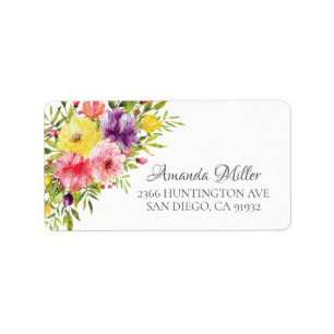 Spring Garden Flowers Return Address Label