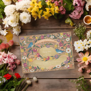 Spring Garden Flowers Zon Pet Bruin Baby shower Kaart