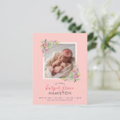 Spring Garden Foto Geboorte Aankondiging Briefkaar (Staand voorkant)