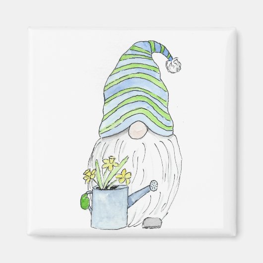 Spring Garden Gnome Magneet (Voorkant)