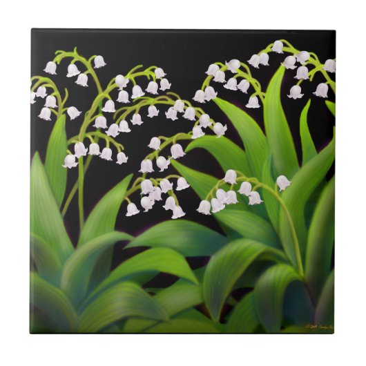 Spring Garden Lily van de Valley Flowers Tile Tegeltje (Voorkant)