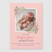 Spring Garden Magnetische foto geboorte aankondigi (Voorkant)