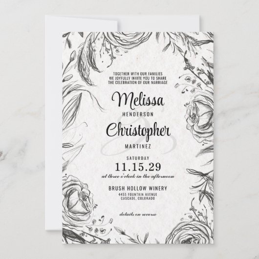 Spring Garden met details Uitnodiging voor de brui (Voorkant)