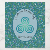 Spring Garden Moederdag Blue Paars White Wijn Etiket (Enkel label)