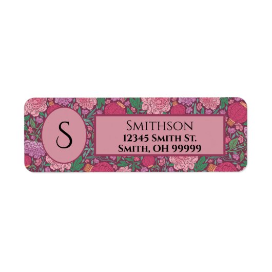 Spring Garden Moederdag Japans terugkeeradres Etiket (Voorkant)