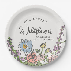 Spring Garden Party Pastel Bloemen Verjaardagsfees Papieren Bordje
