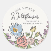 Spring Garden Party Pastel Bloemen Verjaardagsfees Ronde Sticker (Voorkant)