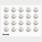 Spring Garden Party Pastel Floral Baby shower Ronde Sticker (Vel)