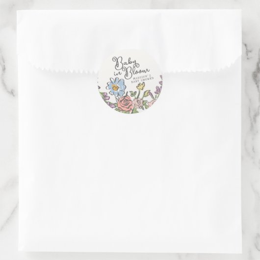 Spring Garden Party Pastel Floral Baby shower Ronde Sticker (Tas)