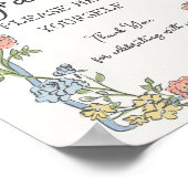 Spring Garden Party Pastel Floral Favors Poster (Hoek)