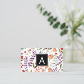 Spring Garden Pattern | Monogram Visitekaartje (Staand voorkant)