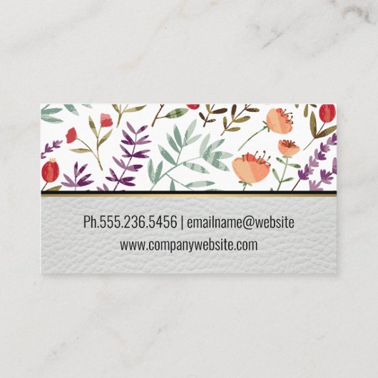 Spring Garden Pattern Visitekaartje (Achterkant)