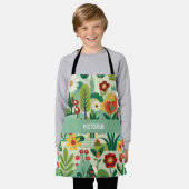 Spring Garden Retro Aangepast patroon Schort (Gedragen)