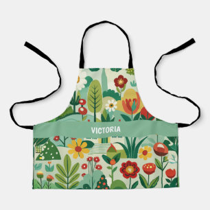 Spring Garden Retro Aangepast patroon Schort