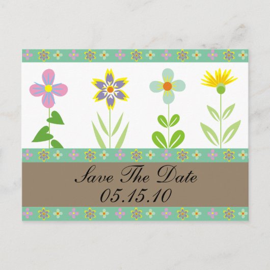 Spring Garden Save the Date Briefkaarten (Voorkant)