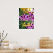 Spring Garden Smile Quote Floral Flowers Poster (Keuken)