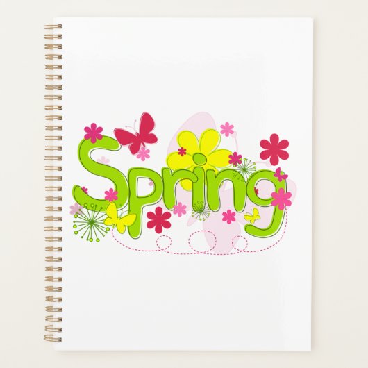 Spring Garden Typography Flowers Butterflies (Devant)