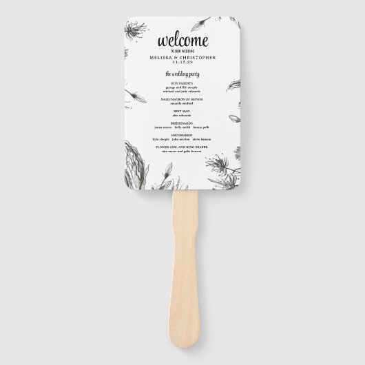 Spring Garden Wedding Ceremony Programma Handwaaier (Voorkant)