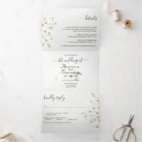 Spring Garden Wedding foto Tri-Fold Invitation