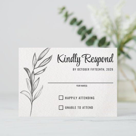 Spring Garden Wedding RSVP Kaartje (Staand voorkant)