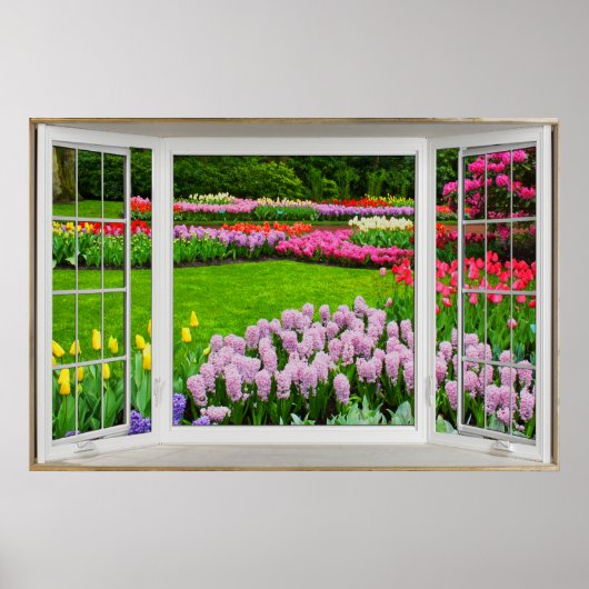 Spring Garden Window Illusion Poster (Voorkant)