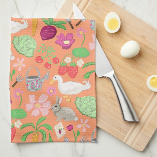 Spring Gardening Theme Kitchen Towel Theedoek (Quarter Fold)