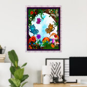Spring Gardens Whimsical Fantasy Art Poster (Thuiskantoor)