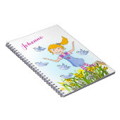 Spring girl chasse oiseaux enfants carnet (Côté Droit)