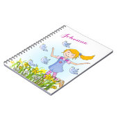 Spring girl chasse oiseaux enfants carnet (Côté gauche)