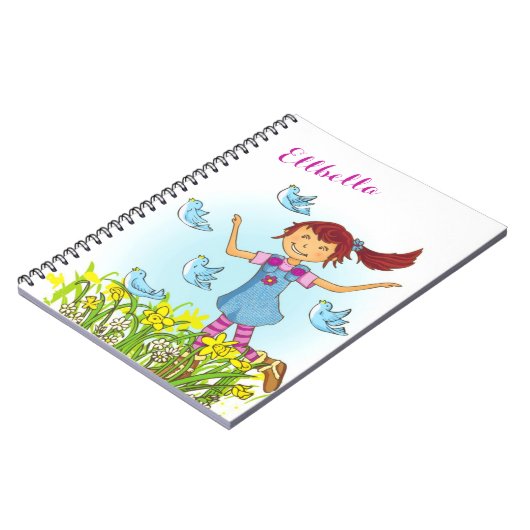 Spring girl flatter chasse oiseaux réserver carnet (Côté gauche)