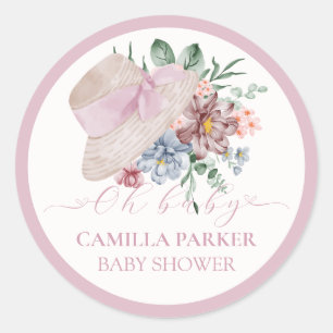 Spring Girl Tuin Pet Baby shower Welkomstbord Ronde Sticker