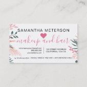 Spring girly roze floral 10 punches script font klantenkaartje (Achterkant)