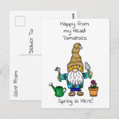 Spring Gnome klaar voor de tuin Briefkaart (Voorkant / Achterkant)