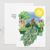 Spring Goddess Floral Dress Natuur Greeting (Voorkant / Achterkant)